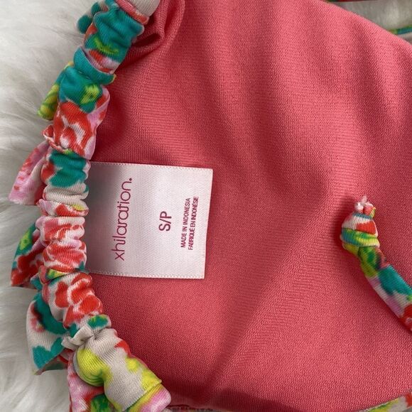Xhilaration Ruffled Floral Bikini Halter Neck Small - Picture 5 of 5